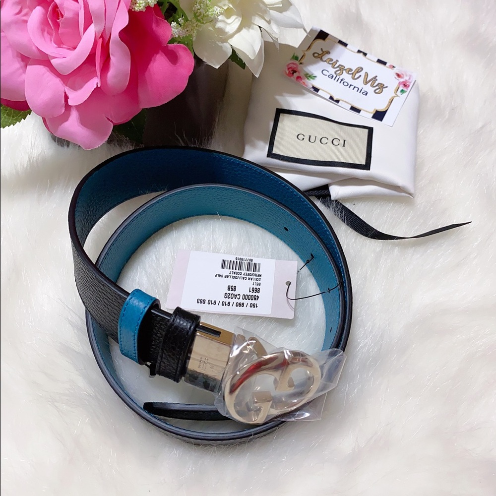 ❣️SOLD Gucci Reversible blue/black belt 85cm
